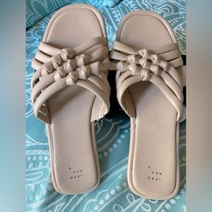 A New Day never worn vegan slip on sandals. NWOT